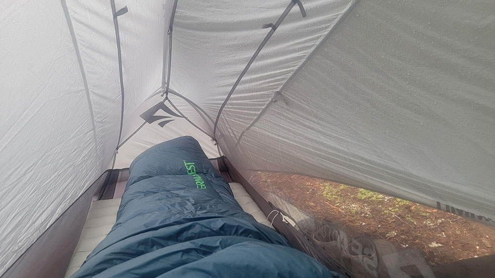 POV angle inside the Sea2summit alto tr1 tent