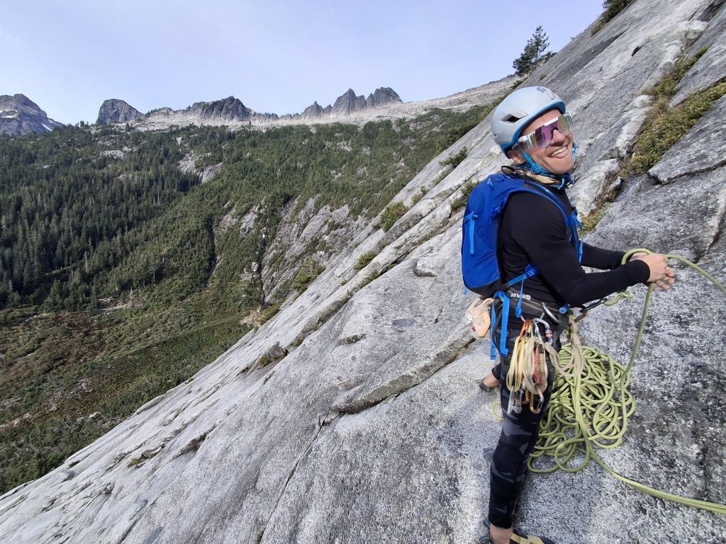 man mountaineering with a daypack