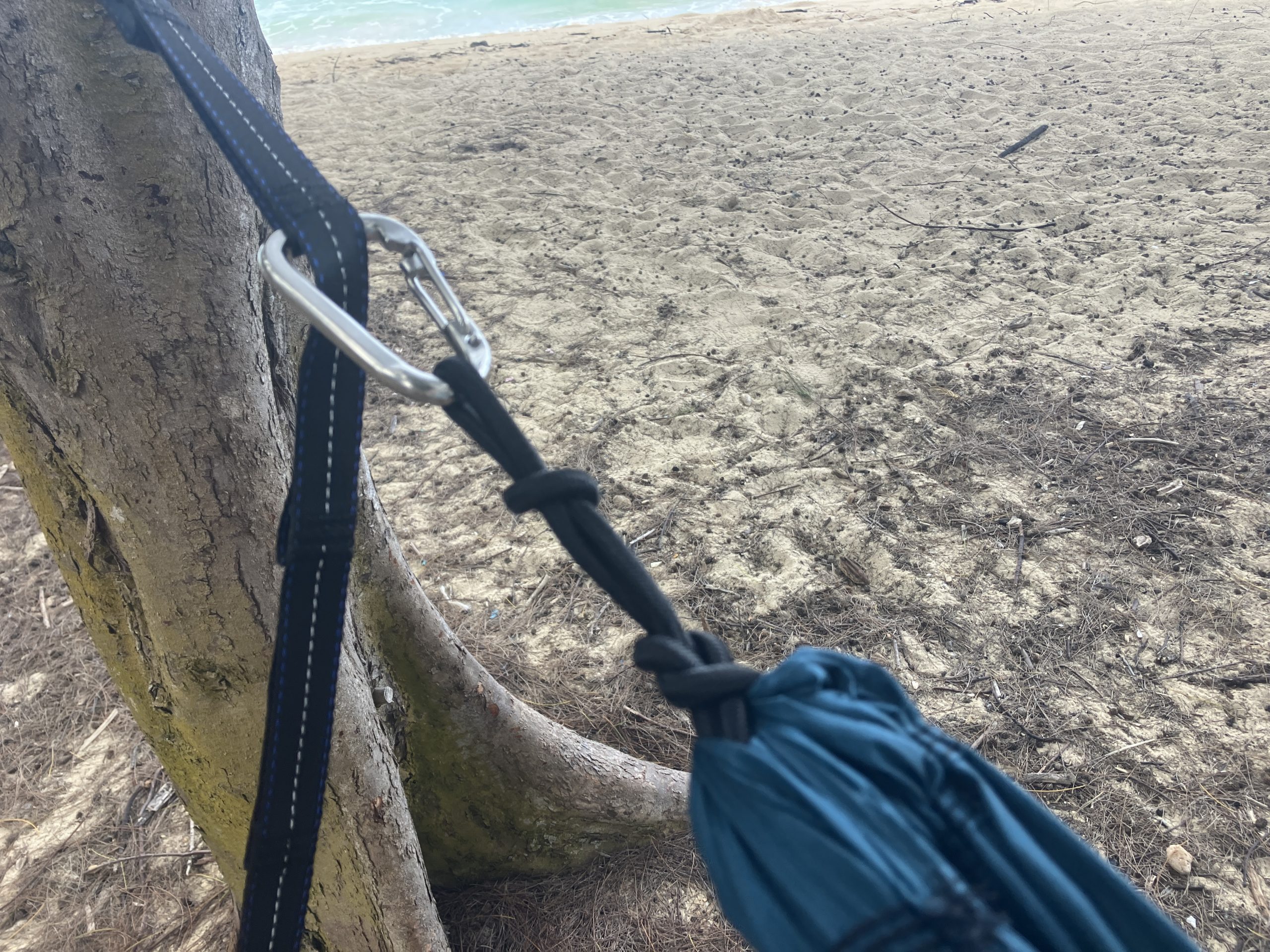 the straps on a hammock 