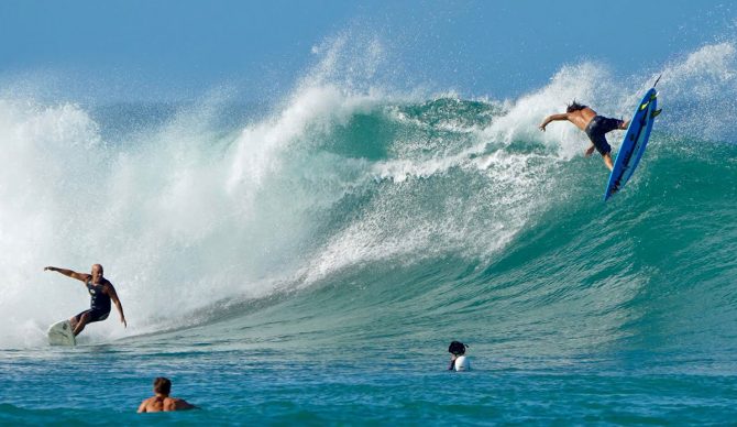 Mason Ho surfing Ala Moana Bowls