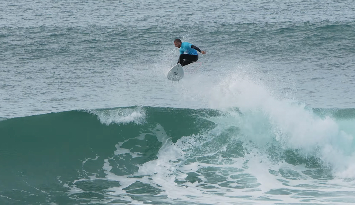 Getting airborne at the J-Bay classic trials. Photo: WSL // YouTube