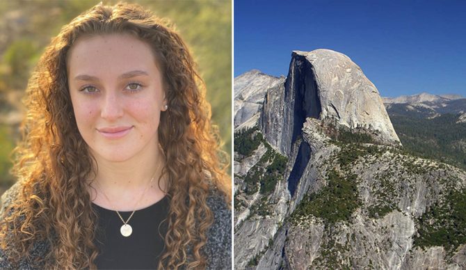 hiker Grace Rohloff and Half Dome