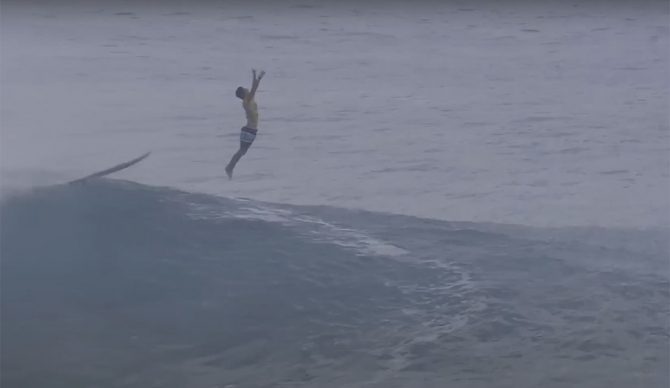 Gabriel Medina surfing Teahupo'o