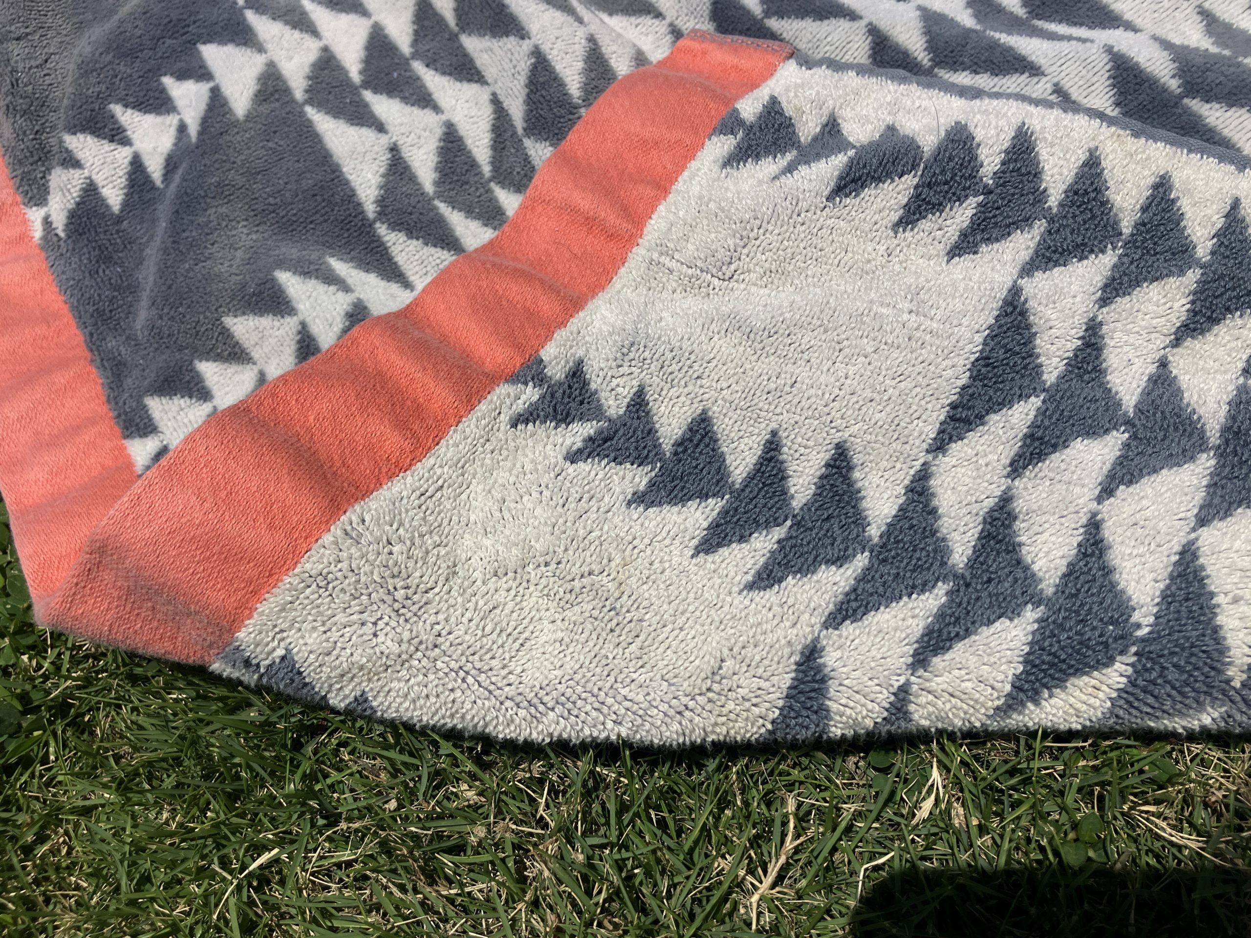 a close up of a cotton beach towel 