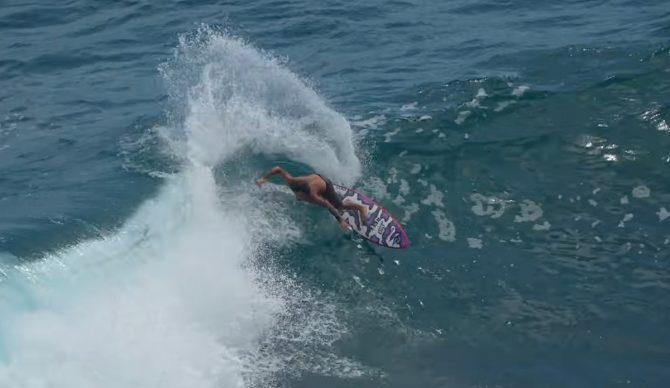 Mason Ho surfing empty Uluwatu. Photo: Mason Ho // YouTube