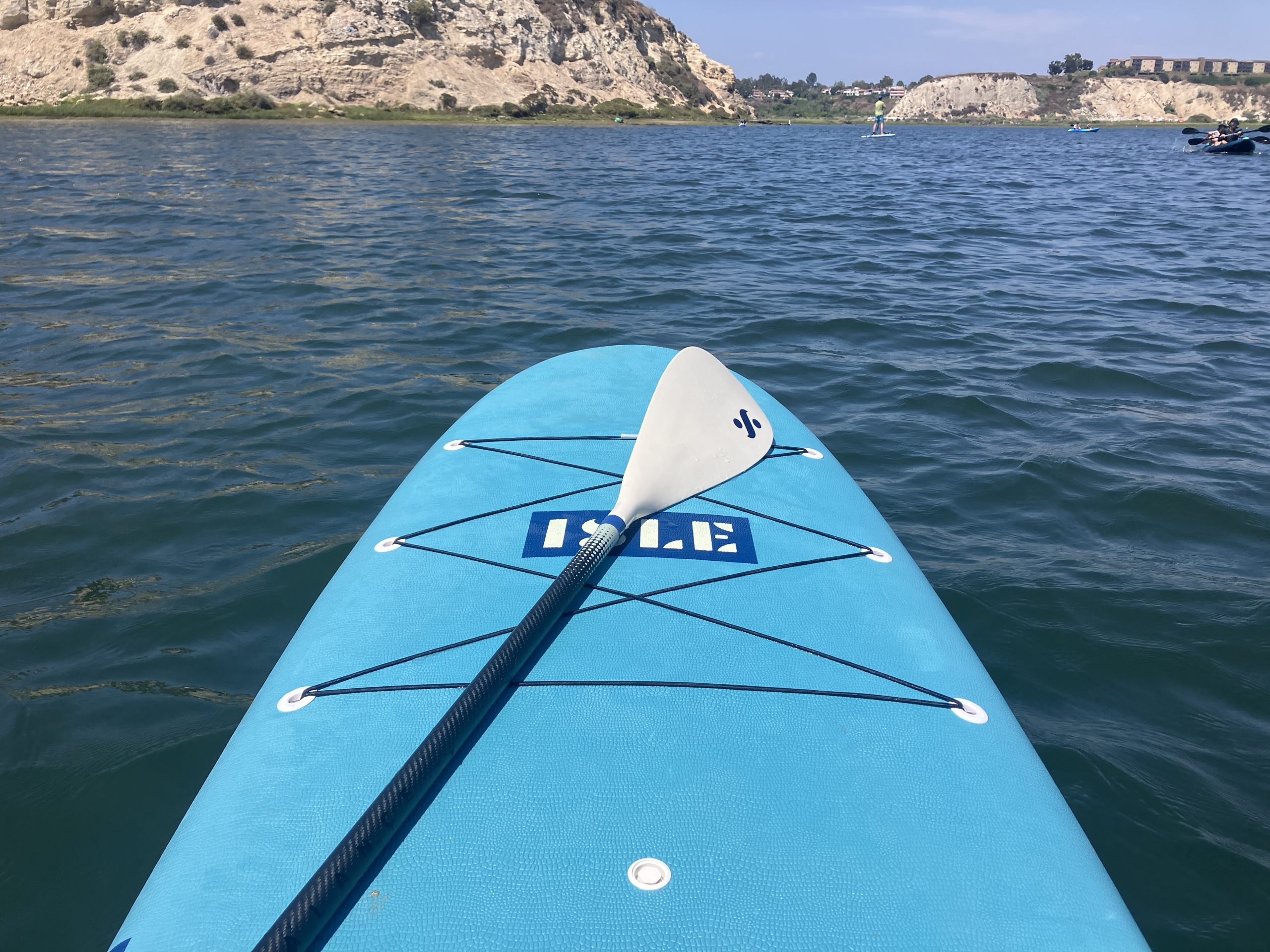 a paddle on a paddle board