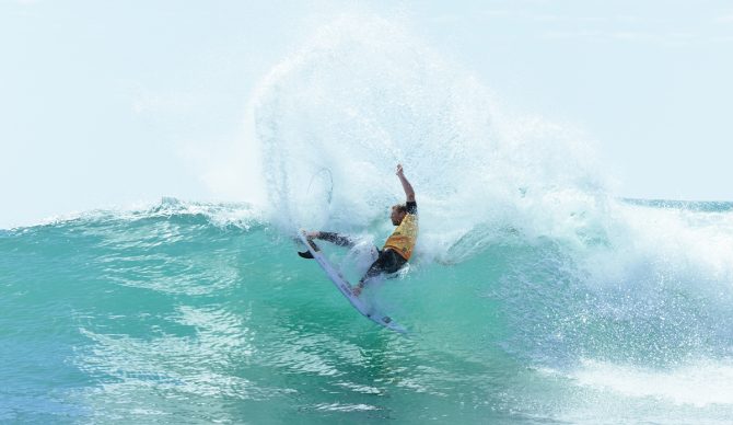 John John Florence laid down the hammer in heat two of the WSL finals in San Clemente. Photo: Pat Nolan // WSL