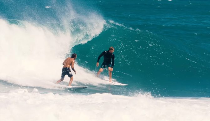 Koa Rothman learned the hard way what happens when you wave John John Florence into a wave. Photo: Koa Rothman // YouTube