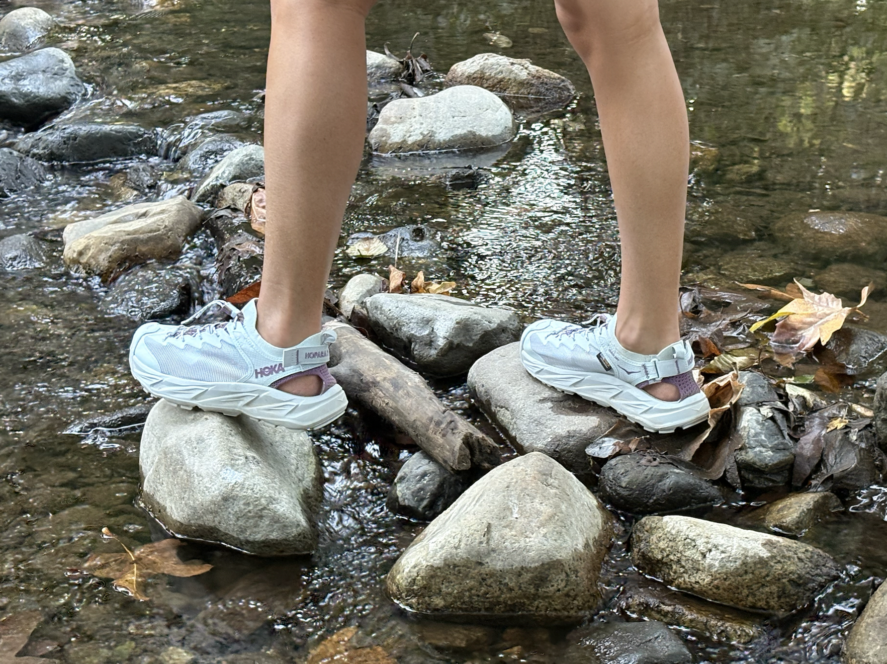 water shoes in a creek 