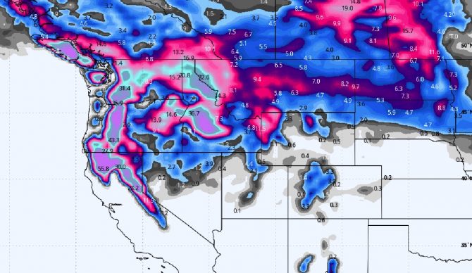 It's Dumping at Resorts Across the West; Sierra Could Get Feet of Snow This Week