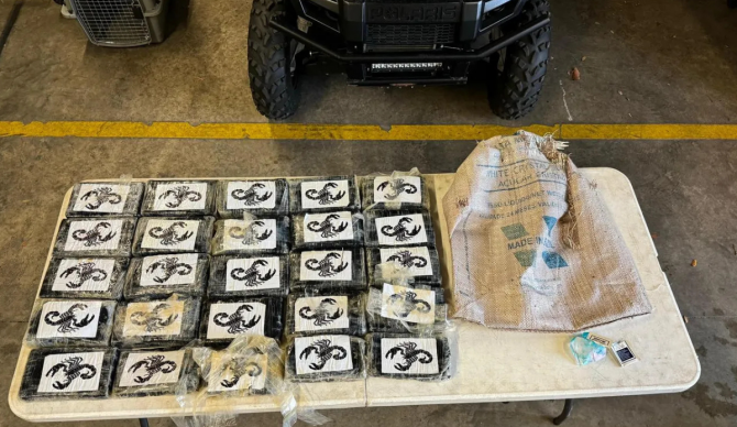 A helpful image for the owner to identify their lost cocaine. Photo: Brevard County Sheriff's Office, Florida