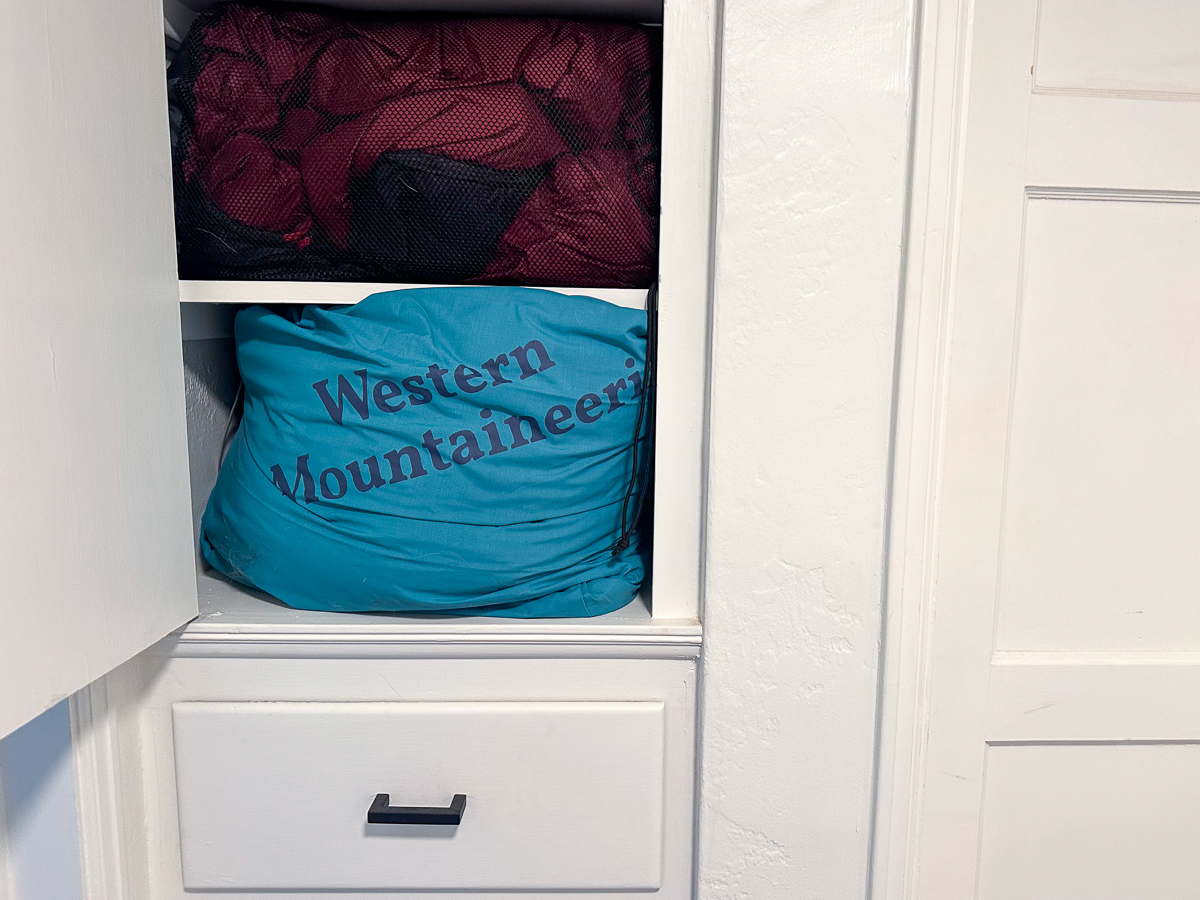 photo of cupboard storing sleeping bags