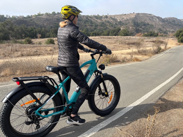 riding an ebike 