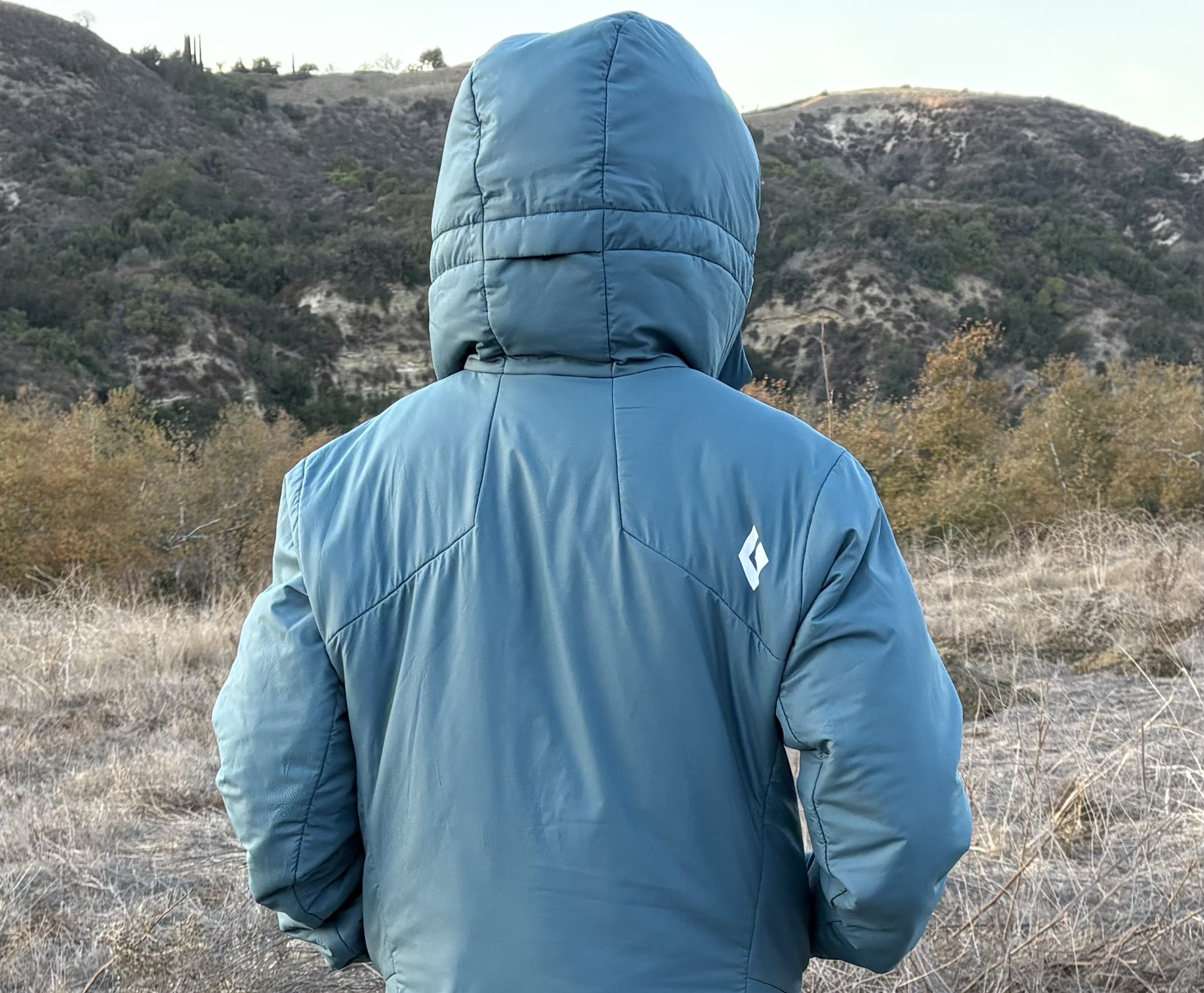 the backside of a puffer jacket 