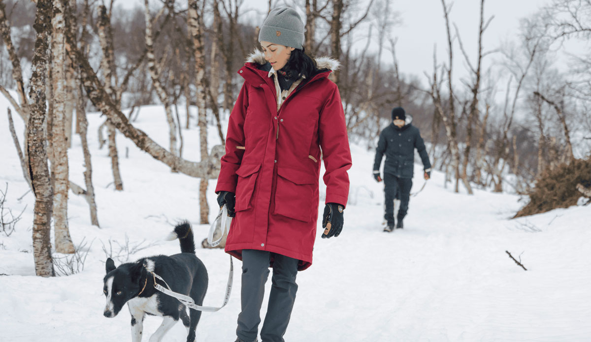 Winter dog walk in Fjällräven gear