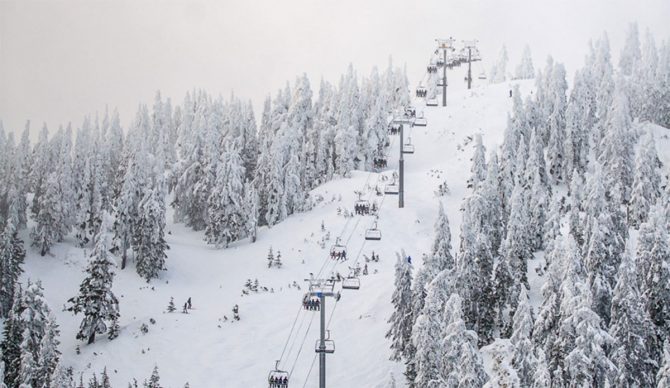 snowboarder at Cypress Mountain