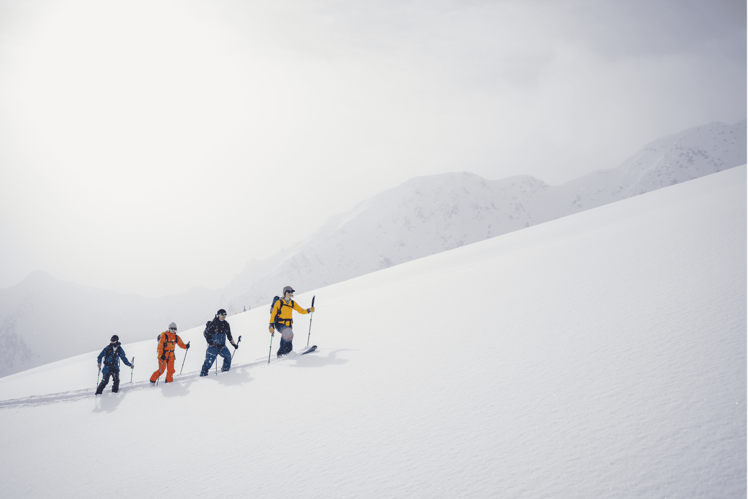 Ski touring with gear from Backcountry