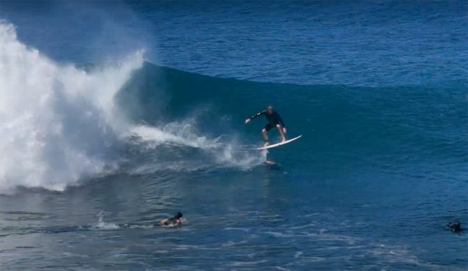 John John Florence surfing Pipeline