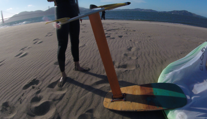 beater kite foil board at Crissy Field