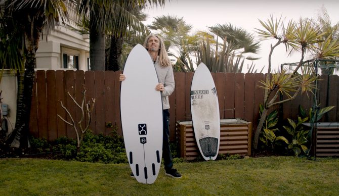 Rob Machado with The Groove Firewire surfboard