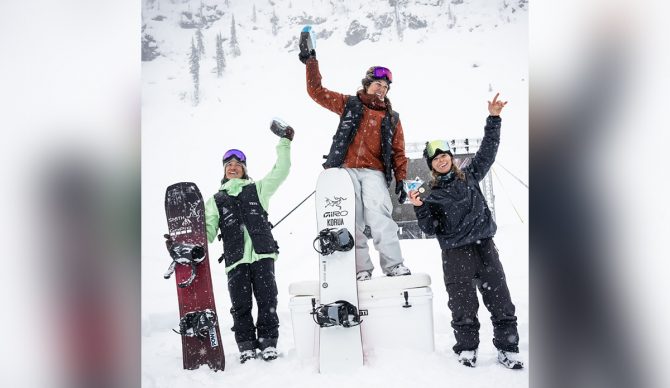 Spencer O'Brien atop the womens' podium. Photo: NST