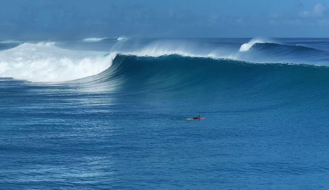 Mark Healey surfing outer reef